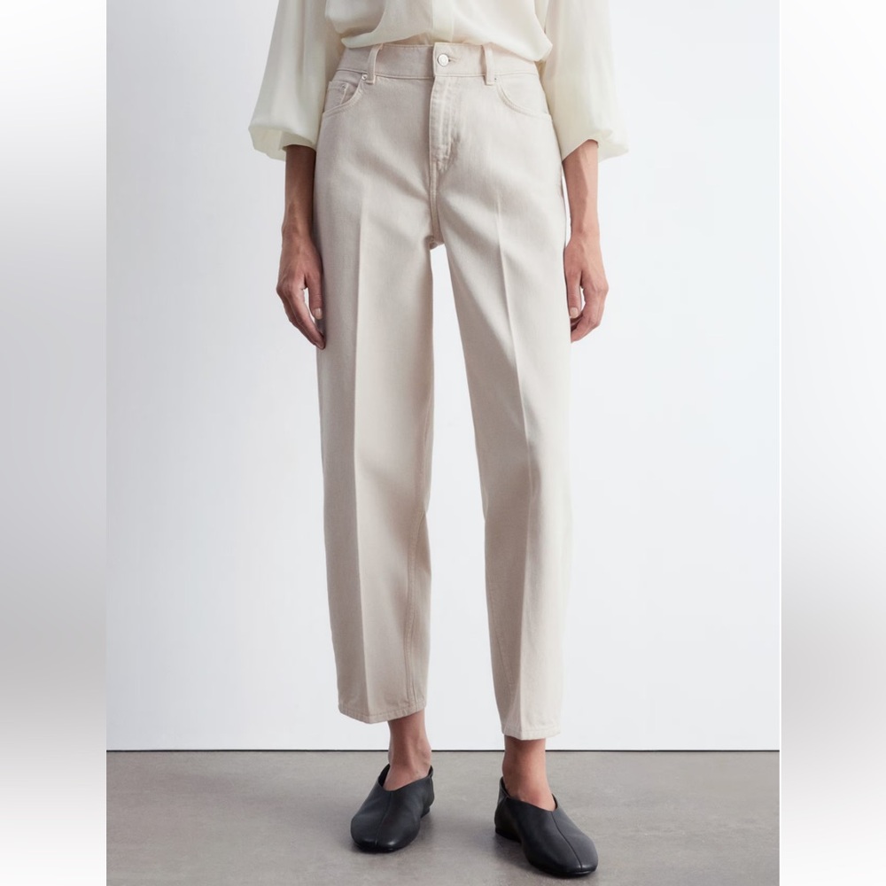 & Other Stories high waisted straight jeans cream